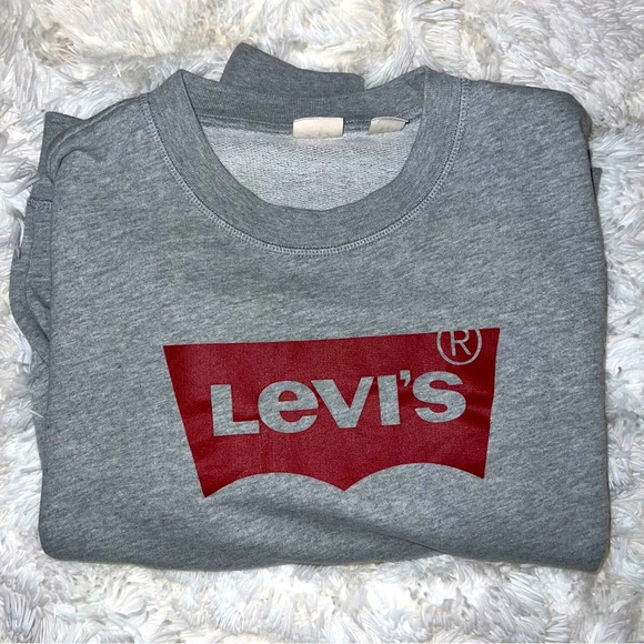 Levi’s Oversized Crewneck Sweatshirt, Heather Gray, Size Large - Picture 3 of 10